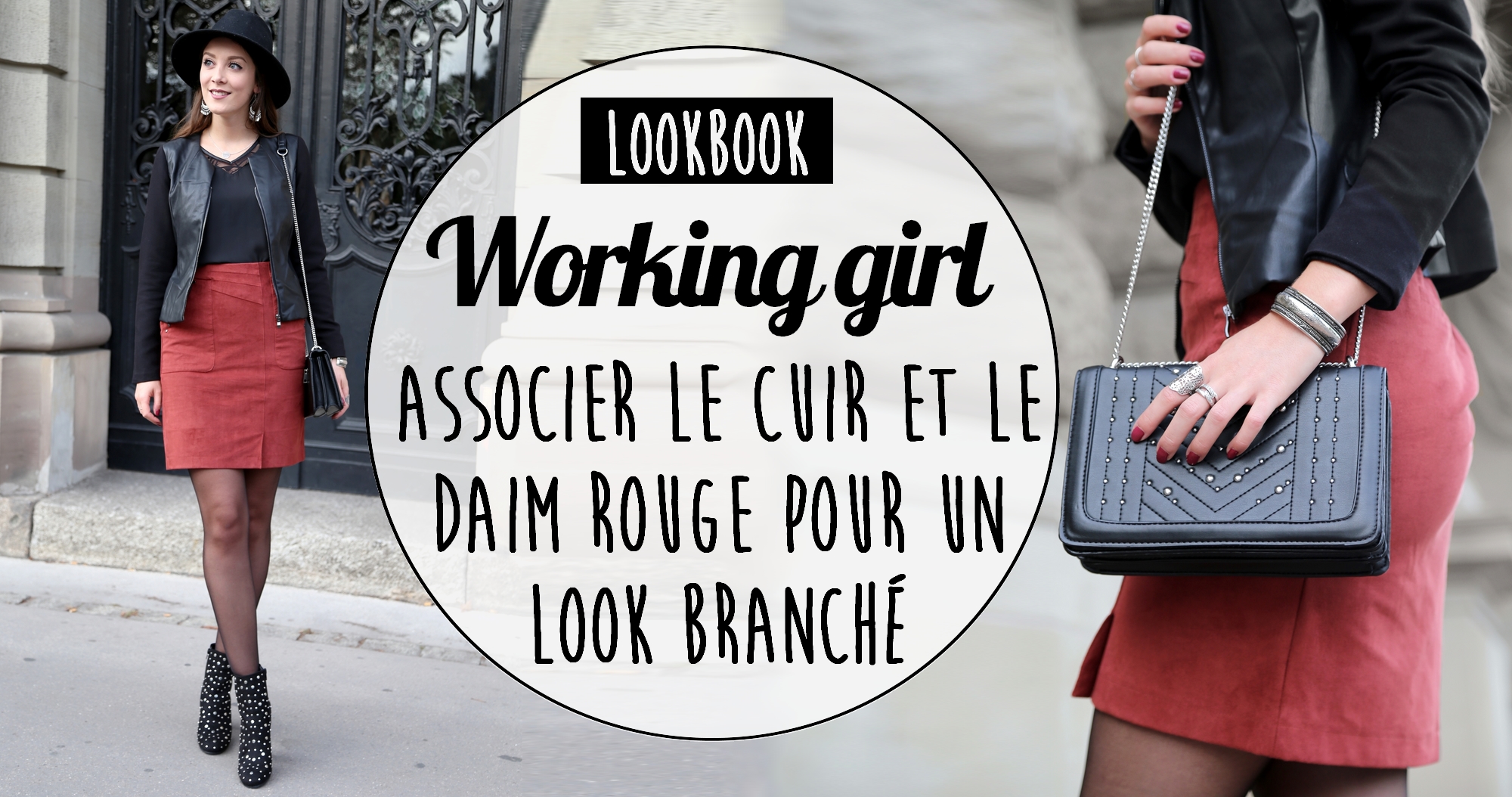 Lookbook : Working girl en jupe en daim rouge
