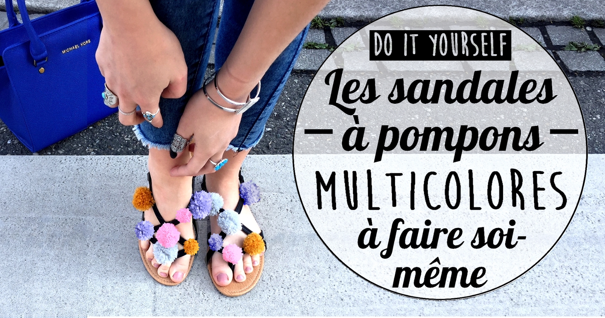 DIY : les sandales à pompons multicolores à faire soi-même