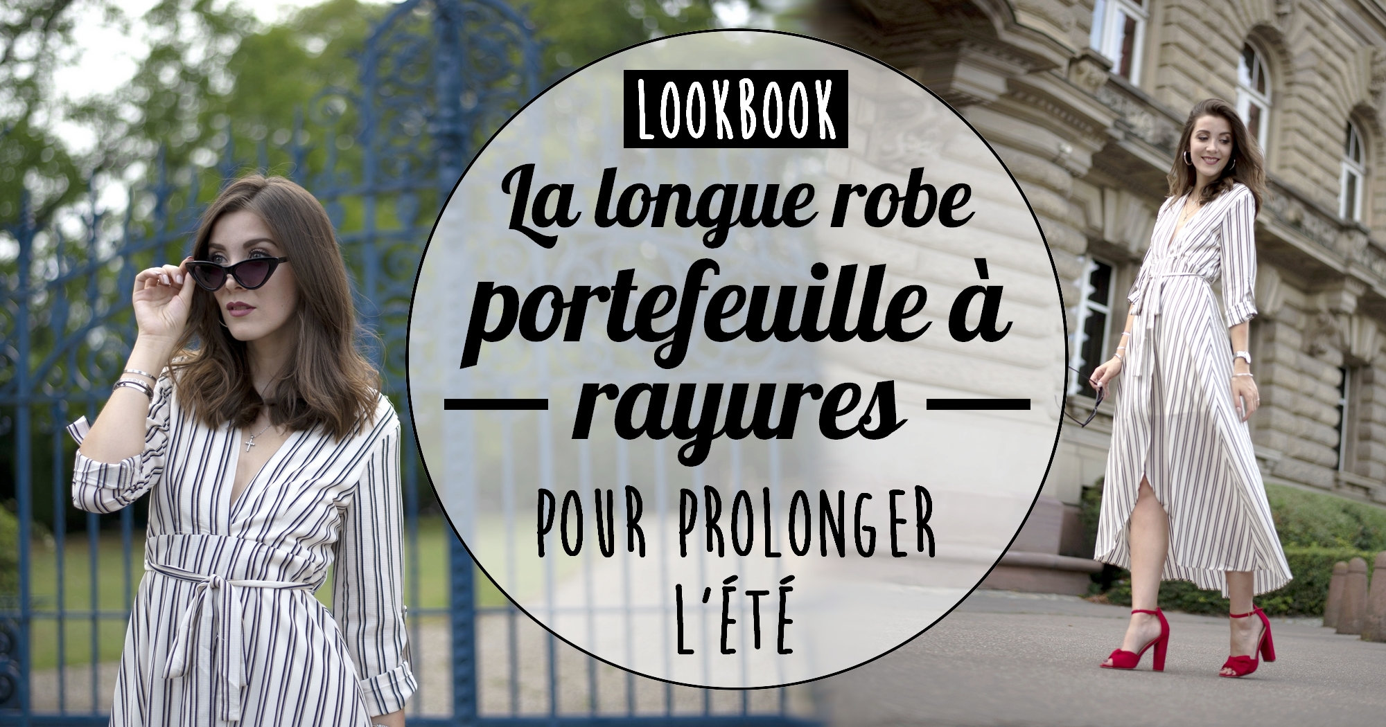 Look : la robe portefeuille à rayures pour prolonger l’été