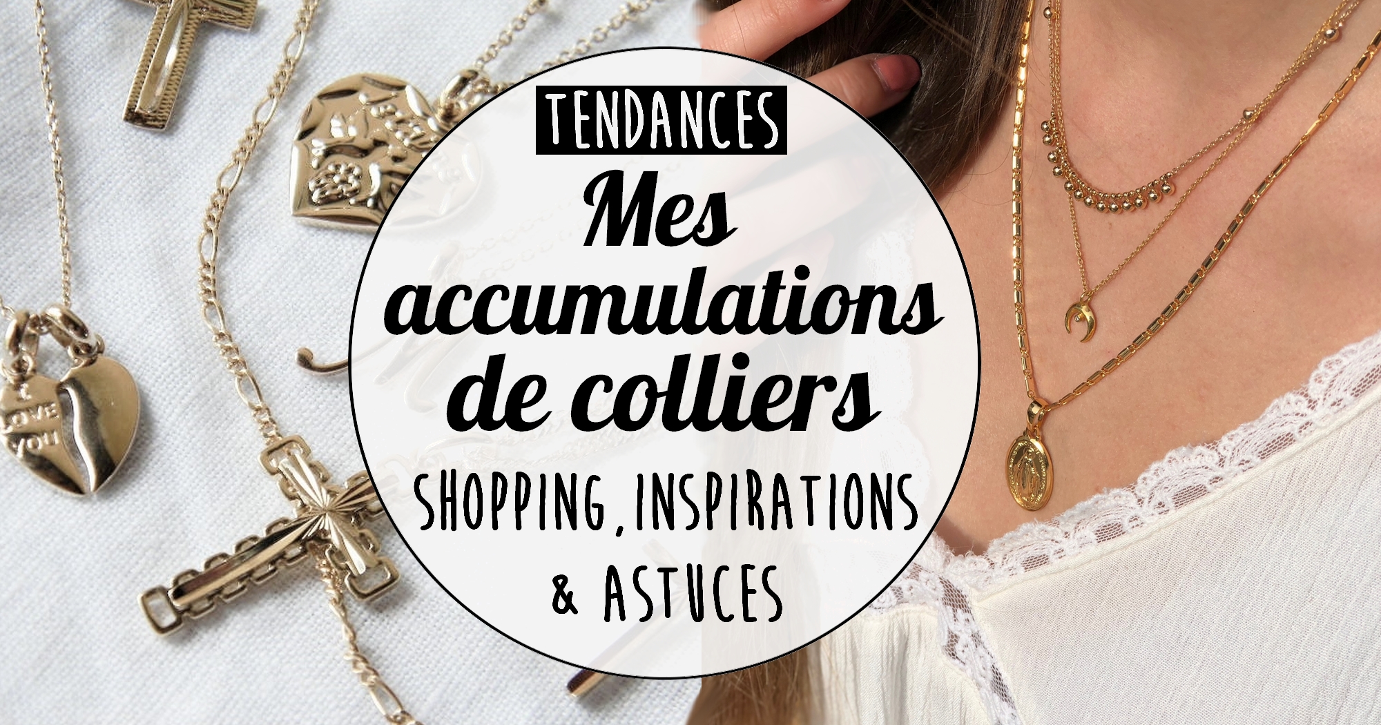 Tendance : oser les accumulations de colliers dorés