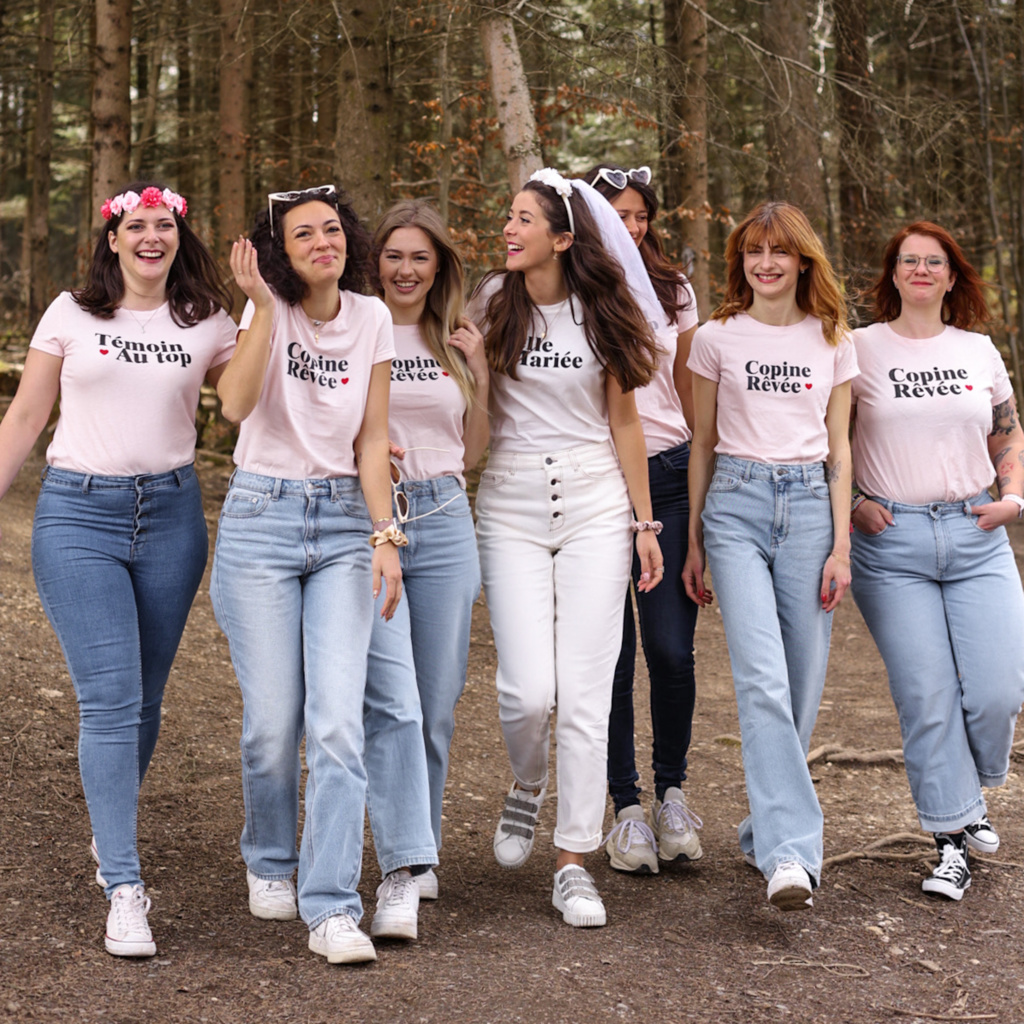 T-shirt EVJF pour les demoiselles d'honneur et la mariée Kiabi week-end d'EVJF réussi