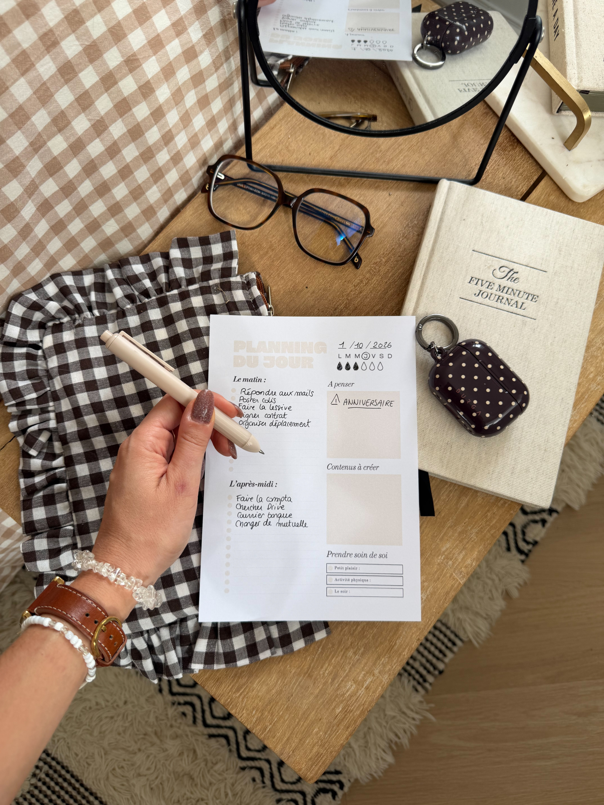 Organisation : mes fiches « Planning du jour » à télécharger !